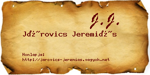 Járovics Jeremiás névjegykártya